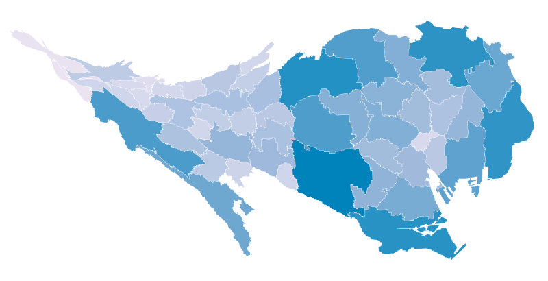 Featured image of post カルトグラム（Cartogram）の分類