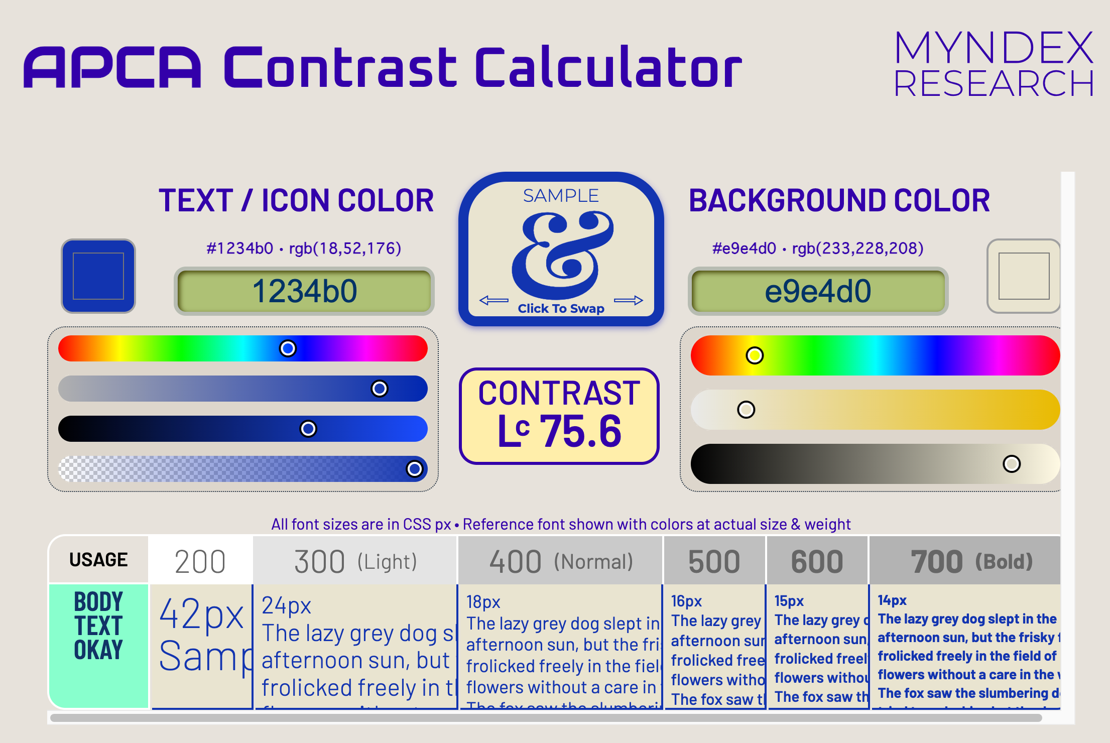 APCA Contrast Calculator