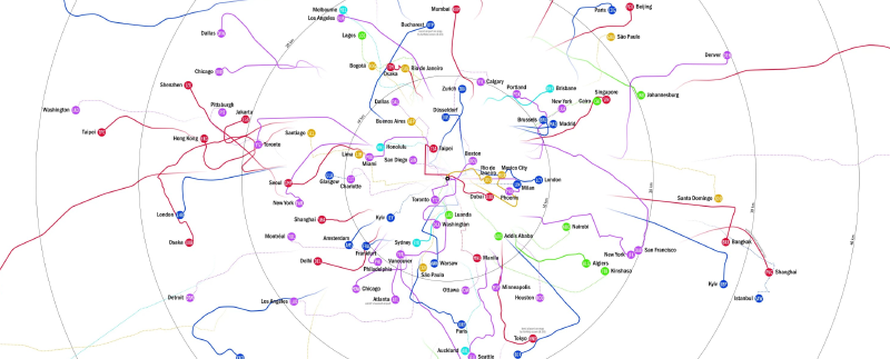 Featured image of post 世界の主要空港から市街地までの距離マップ