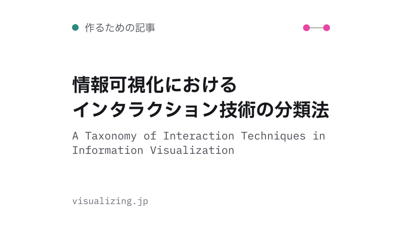 Featured image of post 情報可視化におけるインタラクション技術の分類法
